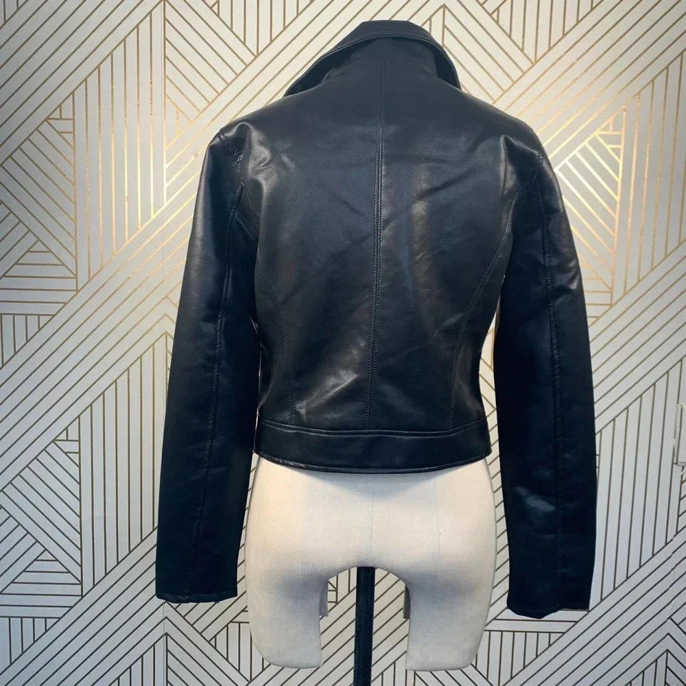 BLANKNYC Faux Leather Full Zip Moto‎ Jacket Black
